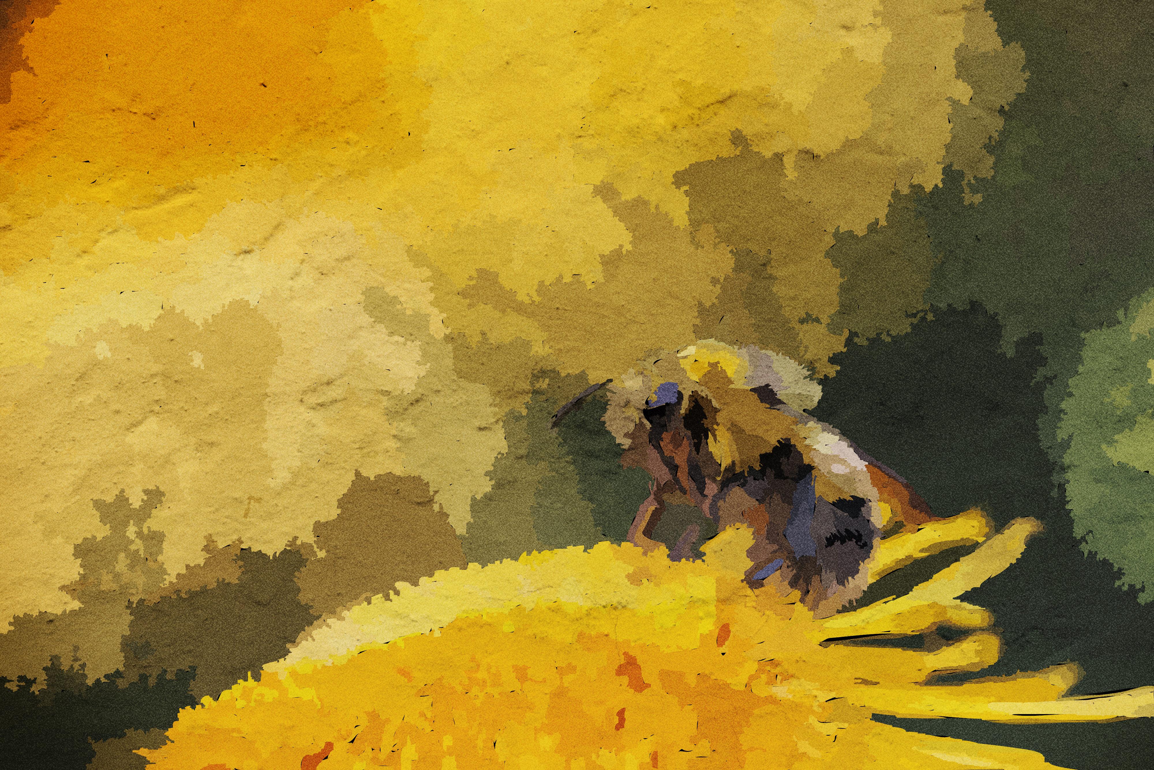 watercolor image of a bee